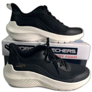 Skechers Women's Bob's Squad Waves-Still Wading Black SZ 8 NEW